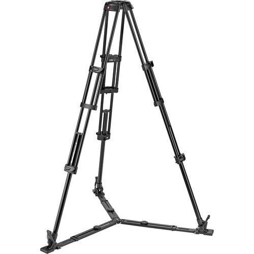 Manfrotto 608 Nitrotech Fluid Video Head and Aluminum Twin Leg Tripod with Ground Spreader