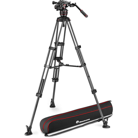 Manfrotto 608 Nitrotech Fluid Video Head Carbon Fiber Twin Leg Tripod System