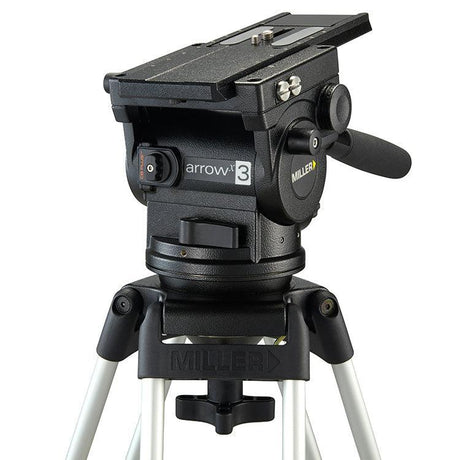 Miller ArrowX 3 Sprinter II 2 Stage Alloy Tripod System with Ground Level Spreader