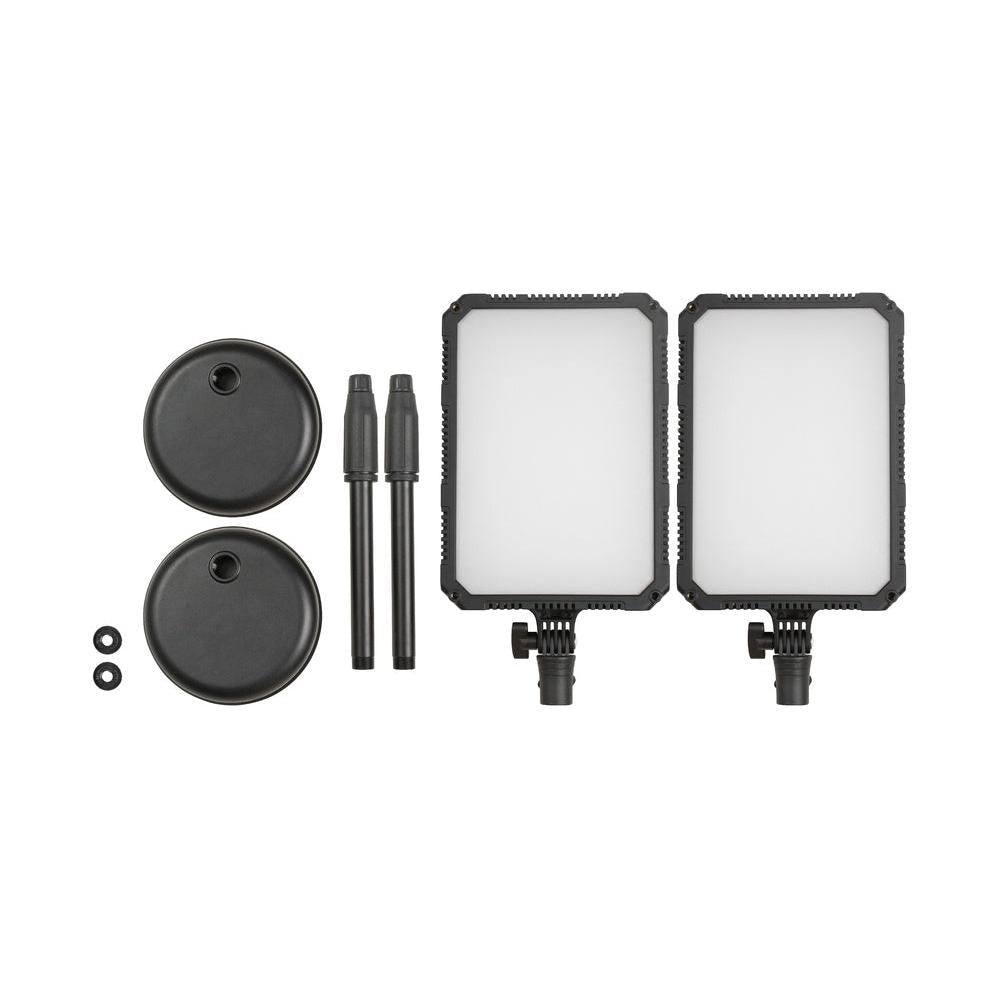 Nanlite Compac 24B Adjustable Bi-Colour Soft LED Panel 2 Light Desktop Kit