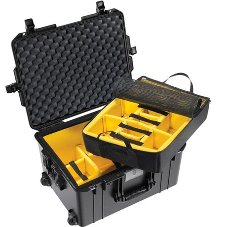 Pelican 1607Air Carry-On Hard Case with Padded Divider Insert in Black