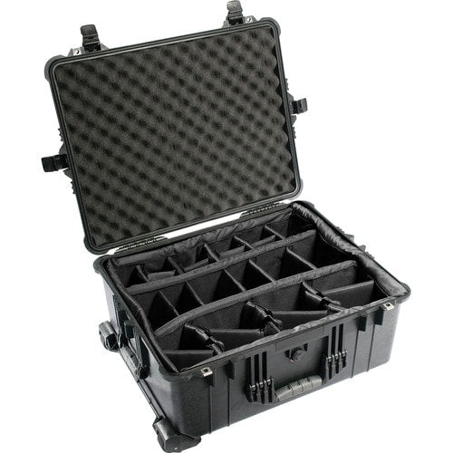 Pelican 1610 Waterproof Black Case with Padded Dividers
