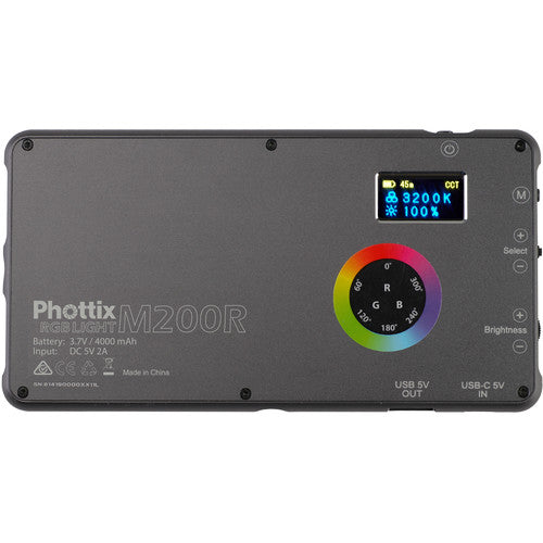 Phottix M200R RGB LED On Camera Light with Power Bank