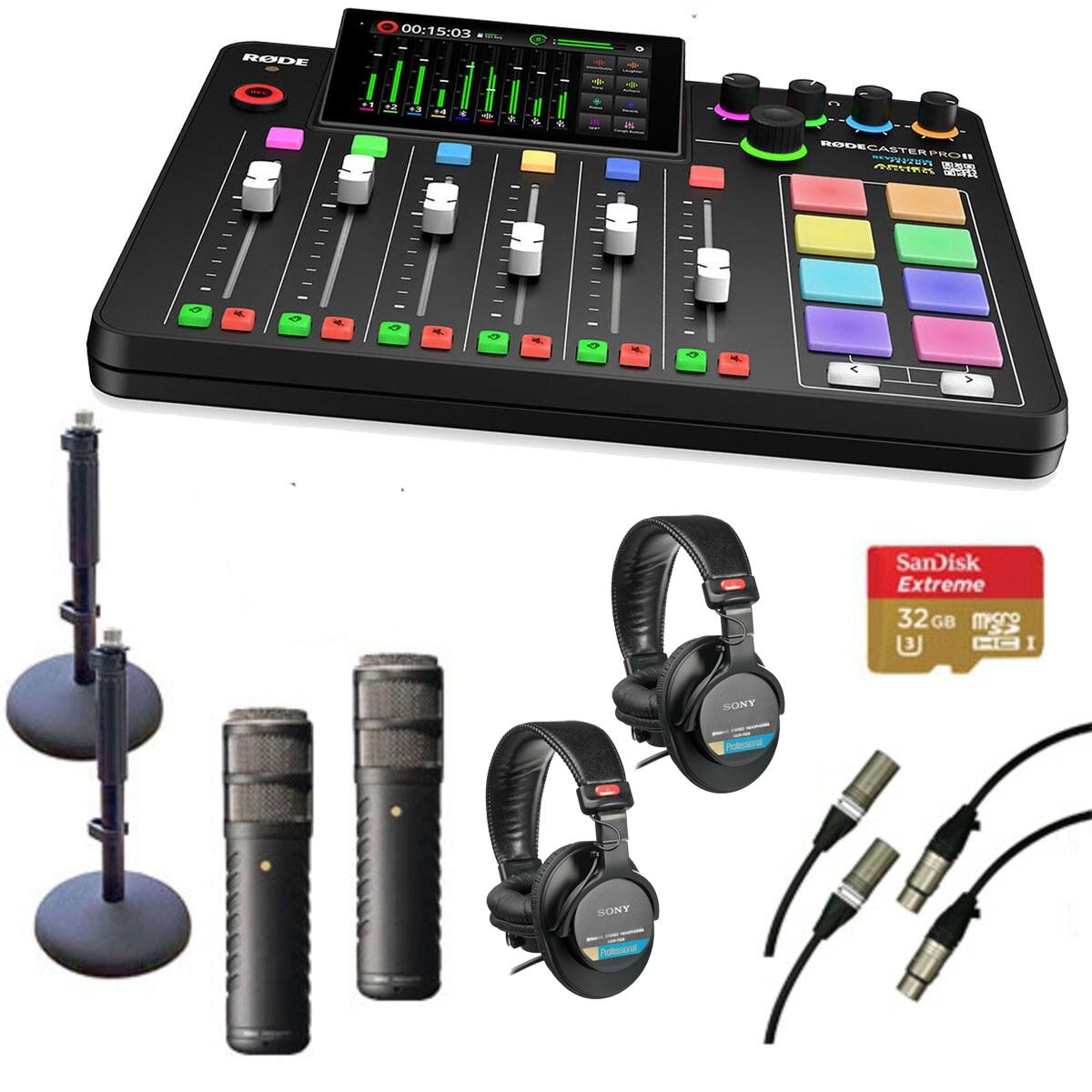Rode RODECaster Pro II Two Person PRO Podcast Kit with ProCaster Micro ...