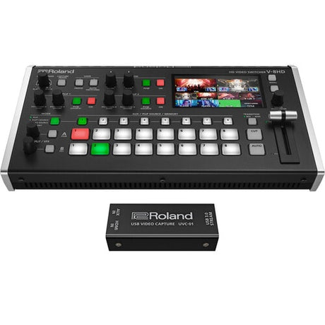Roland V-8HD Switcher with UVC-01 Streaming USB Encoder Bundle
