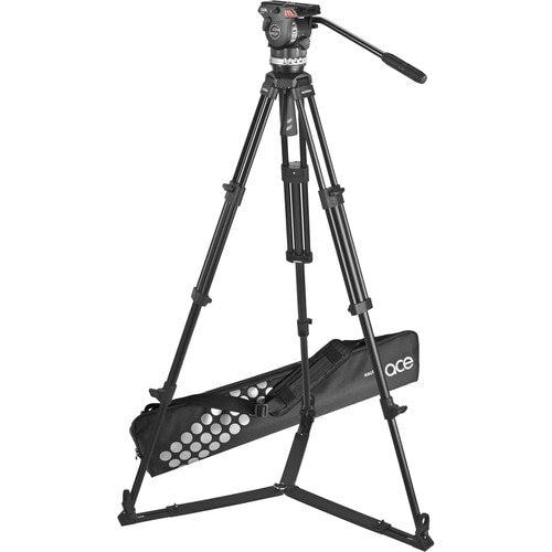 Sachtler Ace Fluid Head with 2-Stage Aluminium Tripod and On-Ground Spreader