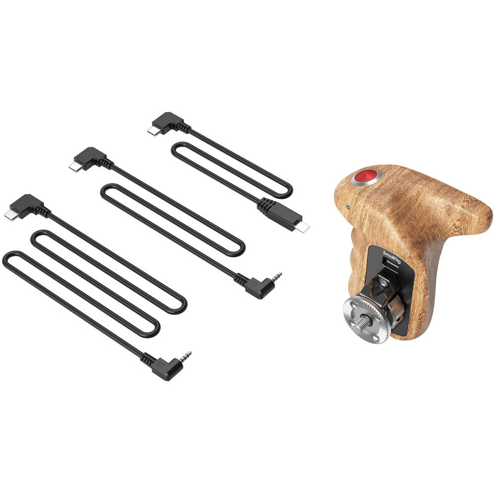 SmallRig Right-Side Wooden Handgrip Kit with Run-Stop Trigger Cables