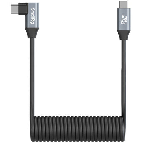 SmallRig USB-C Straight-to-Right Angled Coiled Data Cable (35cm)