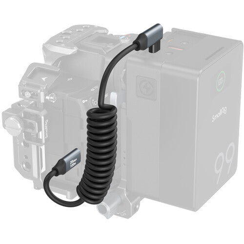 SmallRig USB-C Straight-to-Right Angled Coiled Data Cable (35cm)