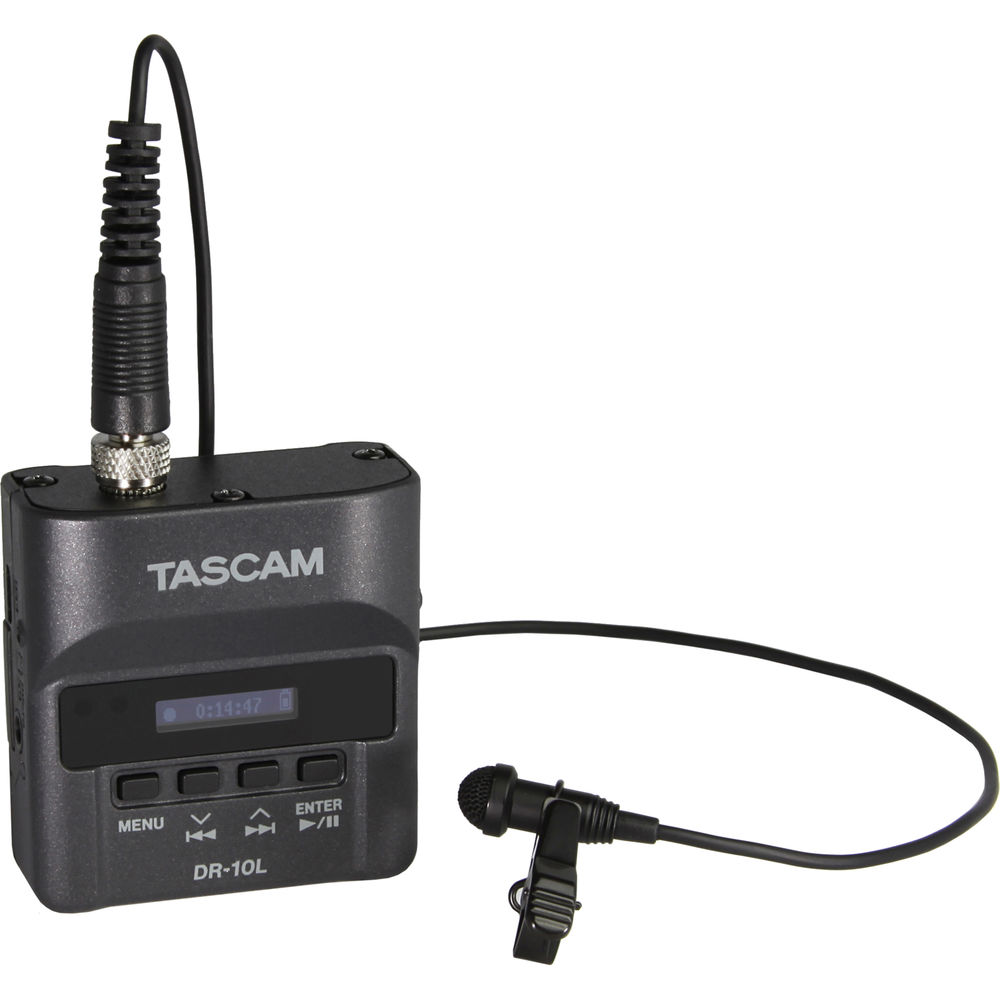 Tascam DR-10L Micro Portable Audio Recorder with Lav Mic in Black