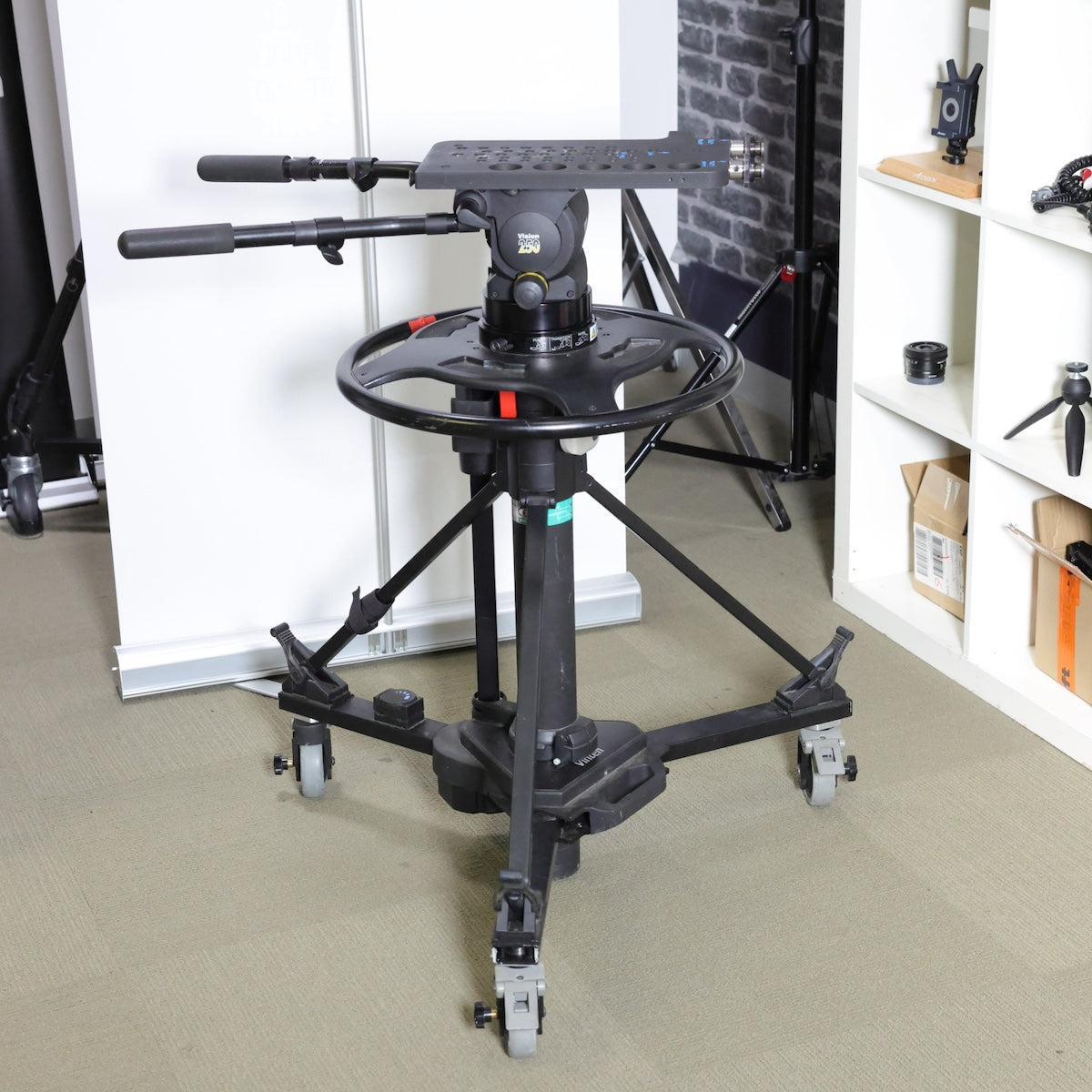Vinten Vision 250 Head with Osprey Light Pedestal and Autocue - Pre-Owned